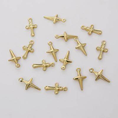 10pcs Brass Cross Charm Tiny Pendant for Earring Bracelet DIY Jewelry Findings Making
