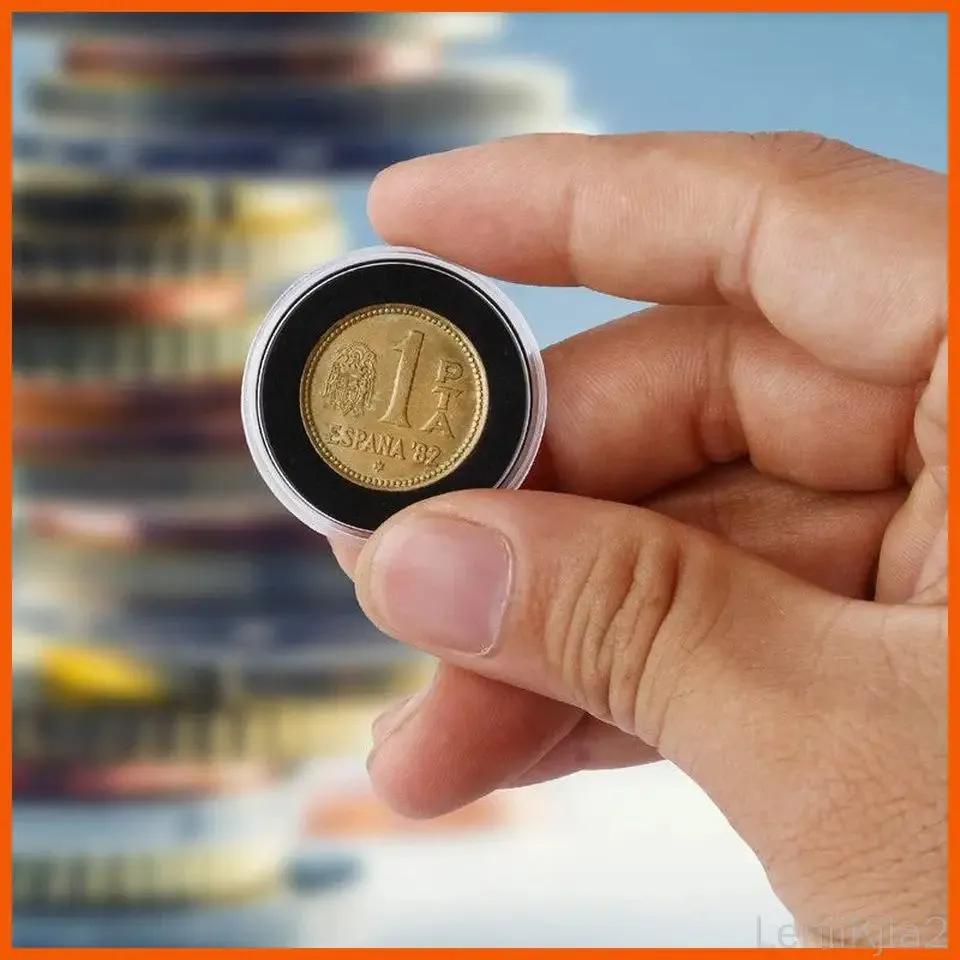 Coin Storage Box Display Commemorative Collectible Case - 100 (Black Inner Mat)
