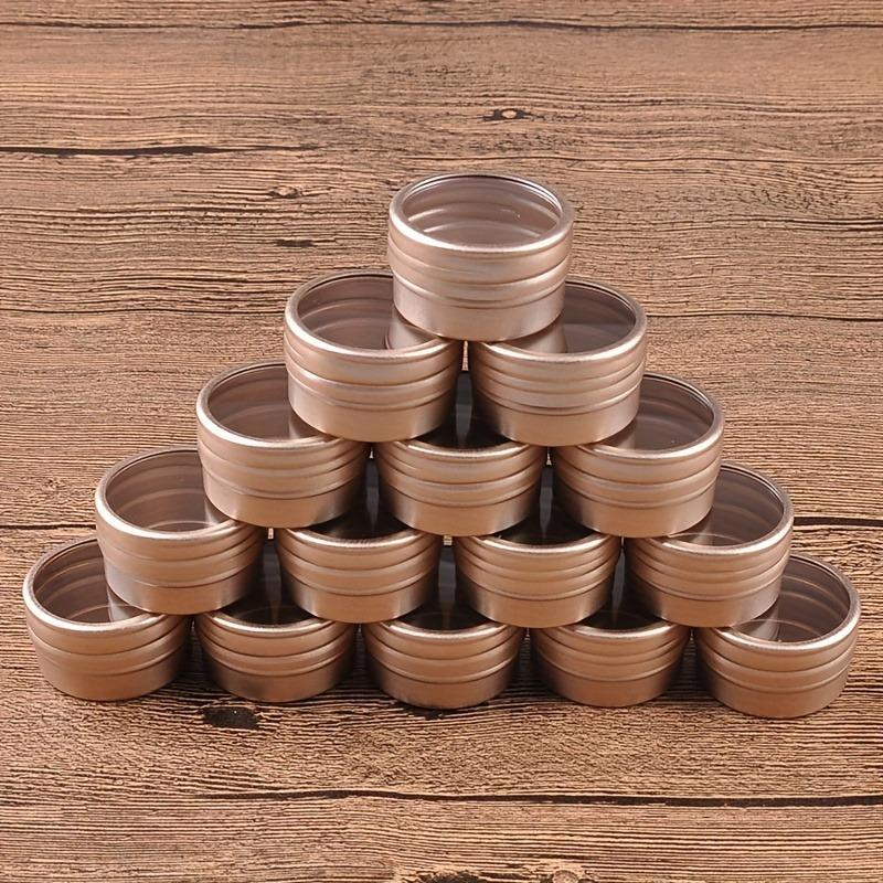 15pcs Metal Round Storage Cans with Transparent Window Screw Caps for DIY Crafts Travel Jewelry Spices Cosmetics Decor Organizer