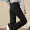 JEANSWEST Women's High-Waist Combed Cotton Casual Flare Pants