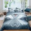 Swan Duvet Cover Black And White Swan Duvet Cover Queen Bird Comforter Cover Microfiber Romantic Flower Wild Animals Quilt Cover