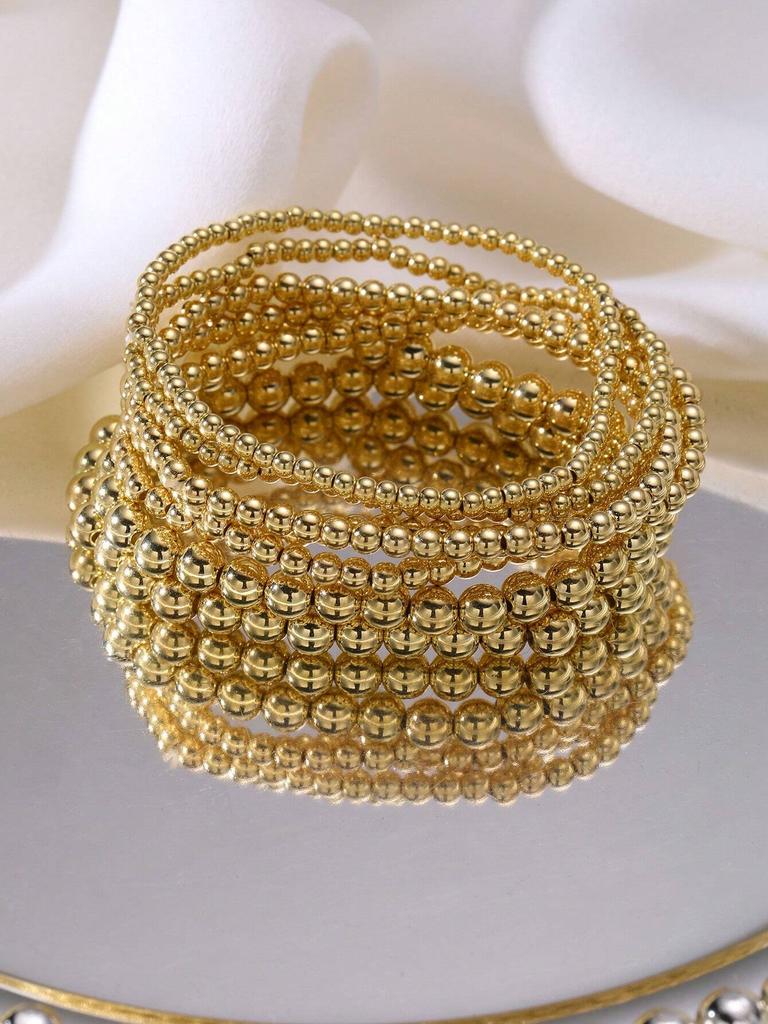 31/18/16/15/7pcs Simple Beaded Pearl Cross Bracelet Set For Women Vacation Dating Birthday Daily Wear Party Jewelry Accessory