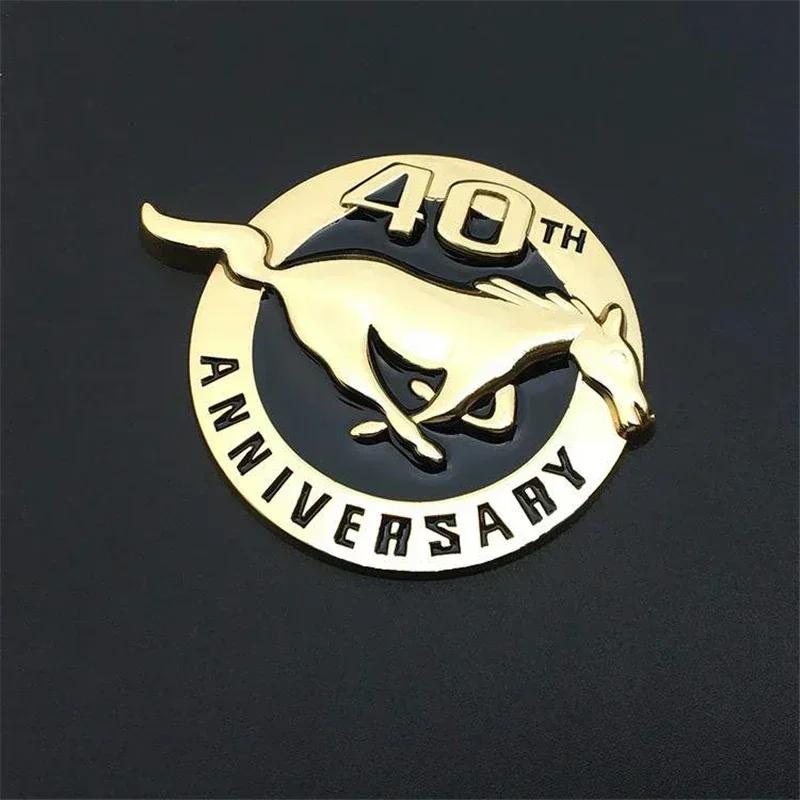Car Sticker 2026 Ford 2025 Hot 8X7CM Car Accessories Running Horse 40TH ANNIVERSARY Logo for Ford Shelby GT Emblem Metal Badge R
