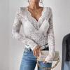 Sexy Single-layer Lace-trimmed Base Tops for Spring and Autumn Women's T-Shirts