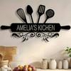 1pc Custom Metal Wall Art Amelia Kitchen Decor Art Deco Reusable Detachable for Wall Cabinet