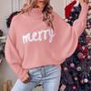 Women's Fashionable Casual Pullover Christmas Turtleneck Knit Sweater With Sleeves, Long-Sleeved Loose Sweater