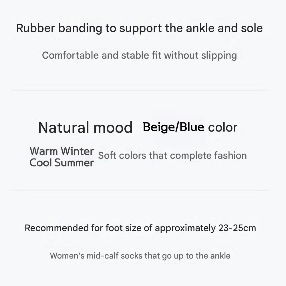 Le CAF Women's Sports Socks[6~8(US) 3.5~5.5(UK)37~39(EU)] Beige/Blue