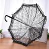 European White Lace Wedding Flower Girl Umbrella - Small Size with Stainless Steel Long Handle.