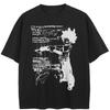 Streetwear Anime Graphic Black T-Shirt Cotton Unisex Tops Tees Summer Short Sleeves T Shirt