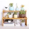 Multi-Layer Bamboo Flower Stand: Modern Succulent Bonsai Rack for Balcony, Bedroom, or Desktop.