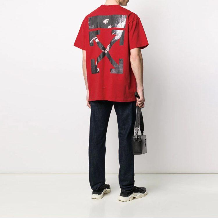 OFF WHITE T Shirts Men's Crew Neck Moderate Straight Fit OMAA038S201850042088