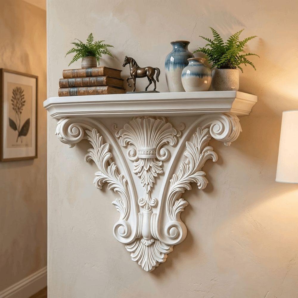 Rafturi Unice Montate pe Perete Sculptură Decor de Perete Gotic Suport de Depozitare Multifuncțional pe Perete Dormitor
