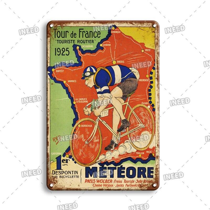 INEED Decor Vintage City Landscape Metal Tin Sign  New York London Italy  Retro Poster Travel Scenery Wall Art Stickers  Perf