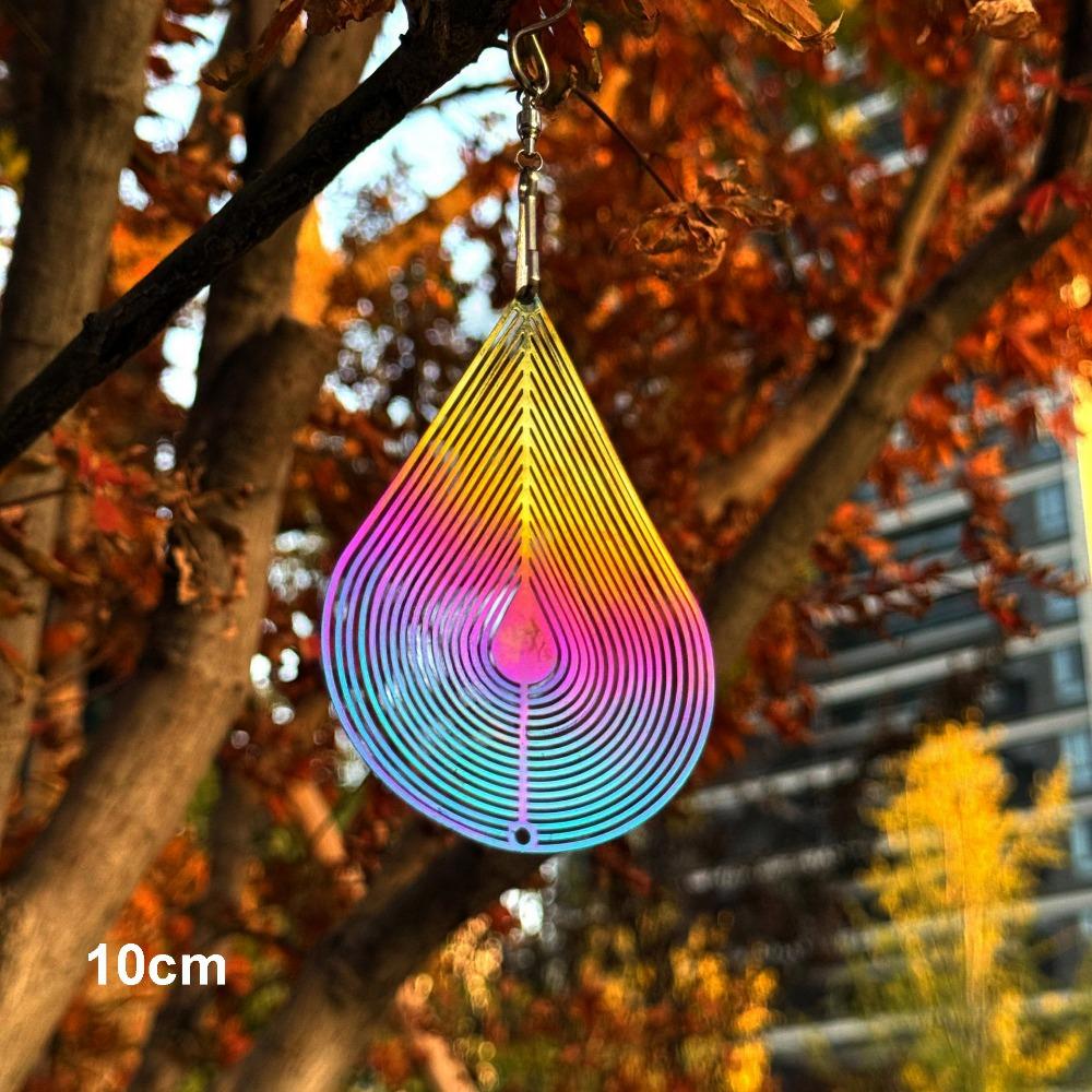 3D Flowing Wind Spinner 10/15cm Stainless Catcher Hanging Decor 10 Styles Yard Garden Mirror Rainbow