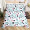 Ocean Coastal Bedding Duvet Cover Set Queen Size  Set Conch Seahorse Starfish Coral 3 Pcs For Kids Girls Boys Woman Room Decor