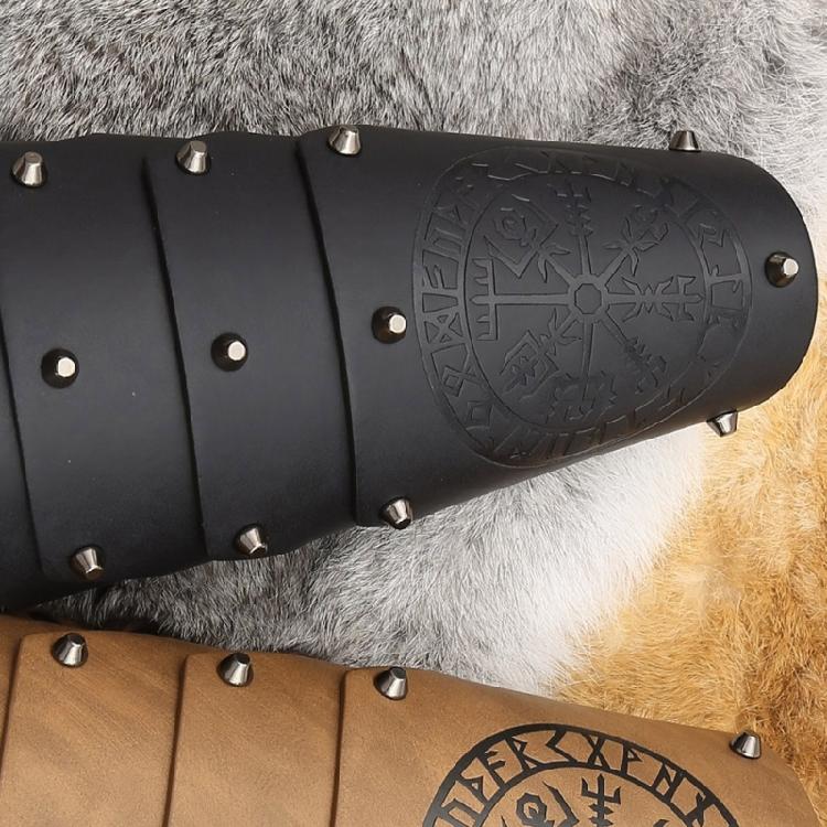 Brązowy Naramiennik Rękawica Średniowieczne Totemy Mankiet na Nadgarstek Opaski Cosplay Średniowieczny