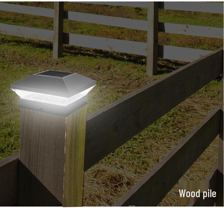 Patterned Solar Pillar Light for Outdoor Courtyard, Villa Gate, or Wooden Post