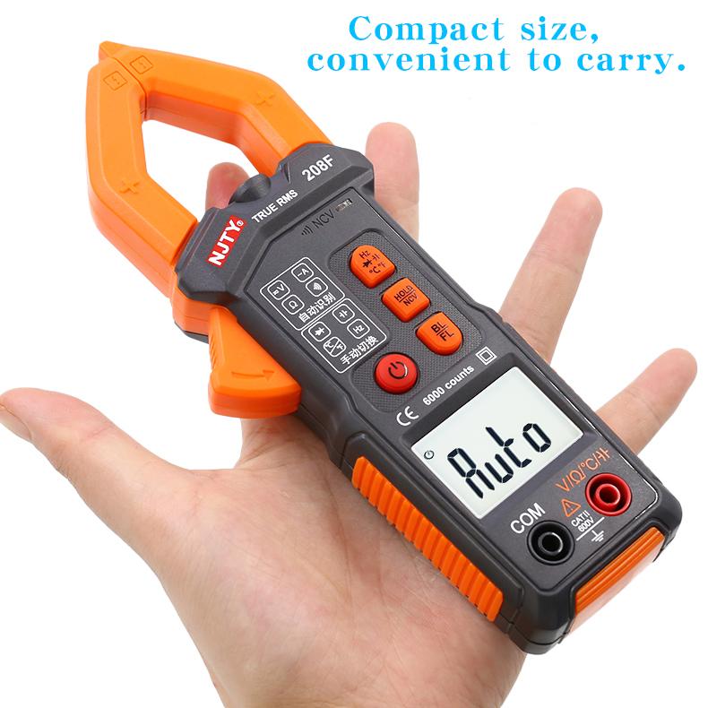 NJTY 208F Smart Clamp Meter, High-precision Electrical Multimeter, Universal Meter, and Capacitance Mete
