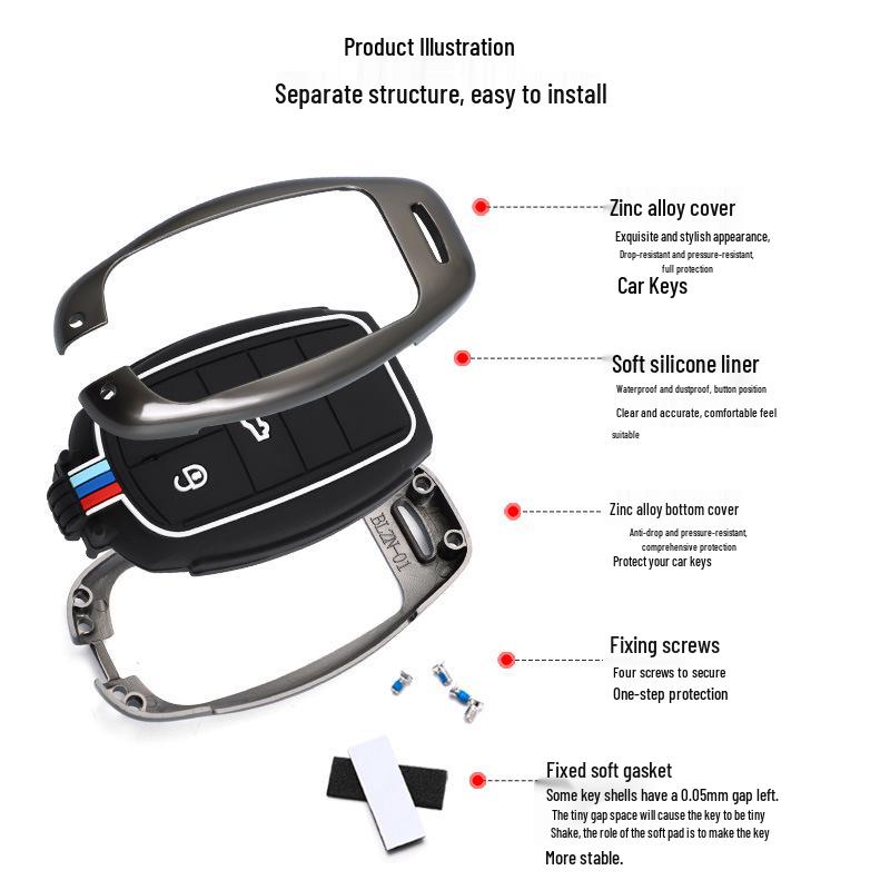 Bentley Key Case for Bentayga, Mulsanne, Flying Spur, Continental GT - High-Grade Metal Shell Key Bag for Men and Women