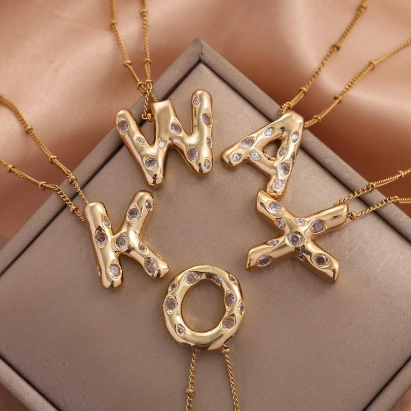 Ladies' Diamond Metal Necklace, Heavy Craftsmanship Premium Design Initial Necklace, Gift for Women, Holiday Present, Party Jewelry.