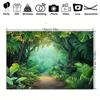 2D Flat 1pc- Tropical Jungle Forest Natural Scenery Polyester Fabric Photography Background and Party Banner