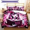 3pcs Monster High Bedding Set Duvet Cover Closure Includes 1 Duvet Cover & 2 Pillowcases, Soft and Comfortable for All Seasons.