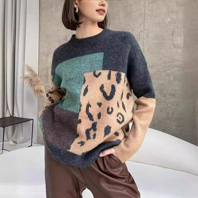 Damen Herbst- und Winter Rundhals Lockerer Pullover Strickpullover