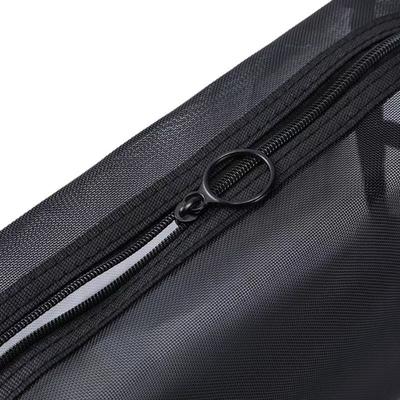 New Black Mesh Cosmetic Bag Portable Zipper Closure Toiletry Bag Clear Mesh Multi-functional Makeup Bag Travel Use