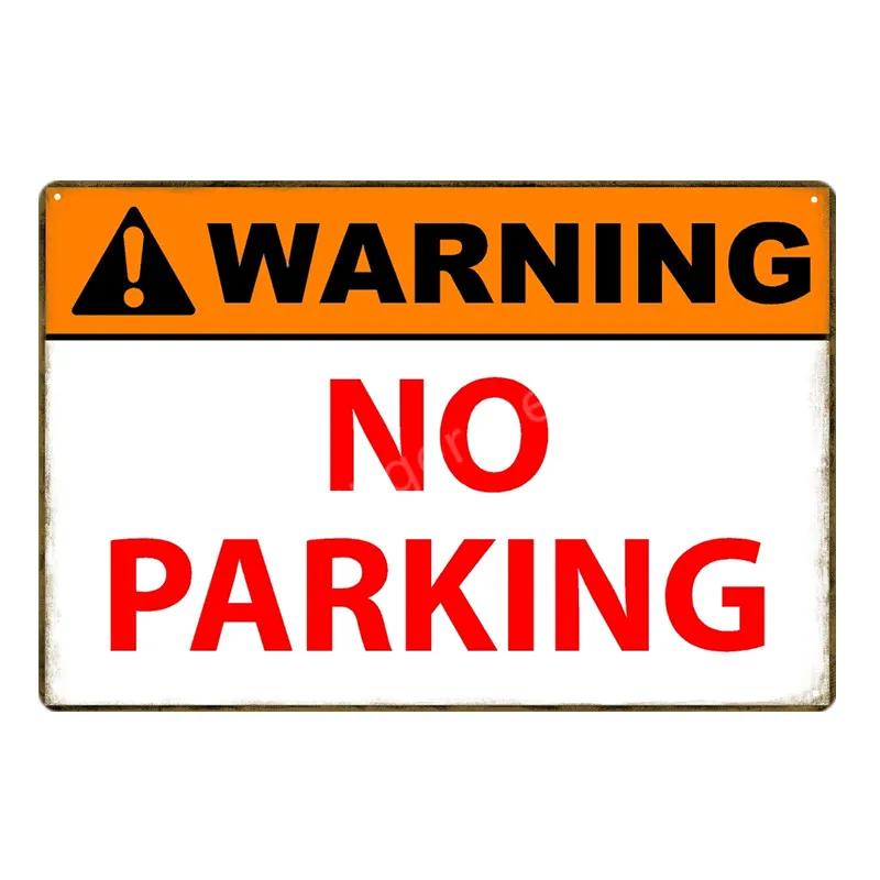 No Parking Metal Signs Tin Poster Caution Danger No Smoking Wall Art Painting Advertising Board Vintage Home Decor YI-212