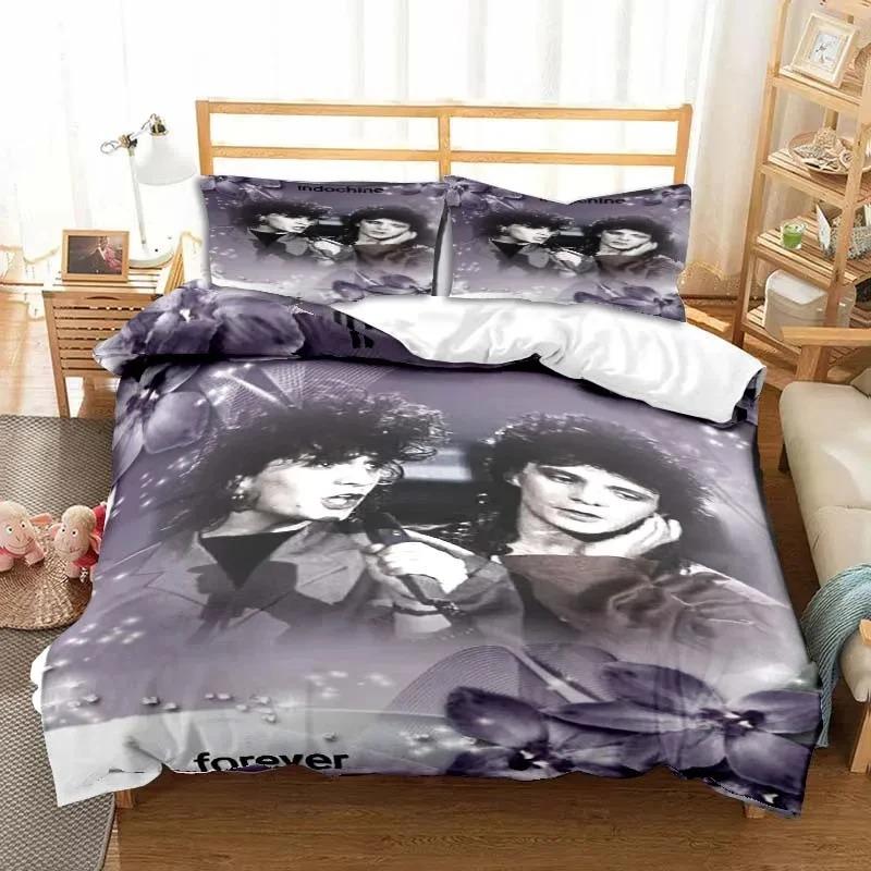 New Indochine Rock Band Bedding Set,Duvet Cover Comforter Bed Set Quilt Cover Pillowcase,King Queen Twin Size Boys Girls Adults