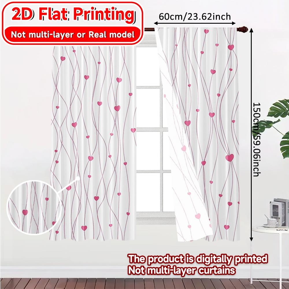 2pcs   2D FLAT PRINTING Curtains (Without Rod) Heartwave Curtain Modern Fashionable Curtainments during the Christmas holiday