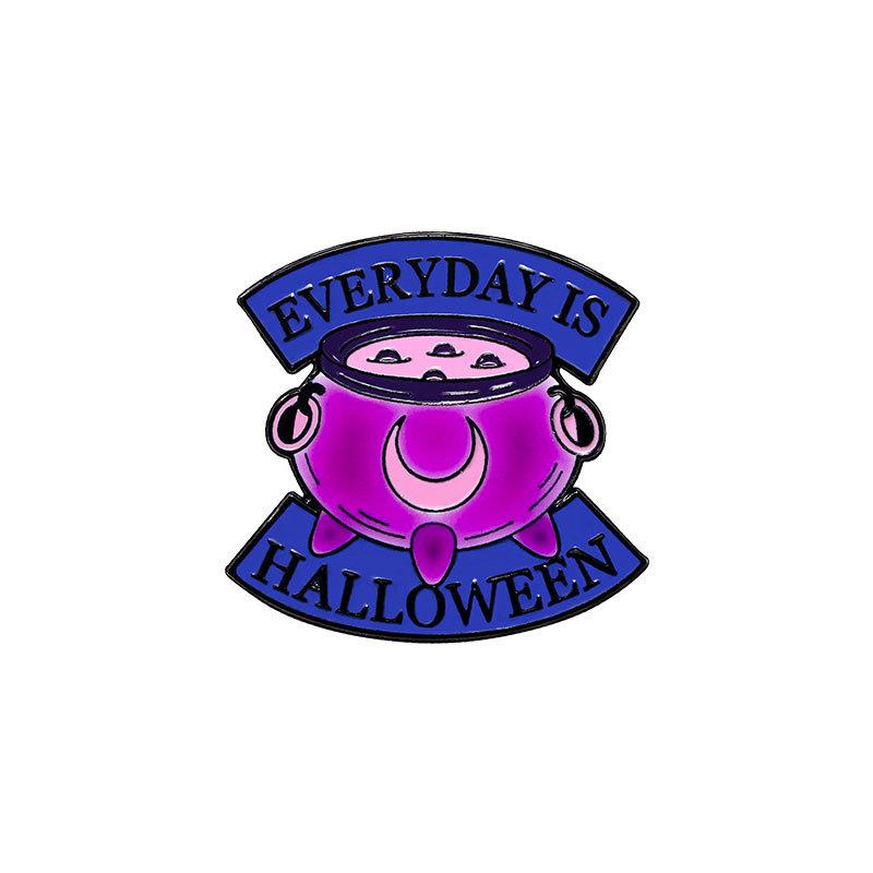 Glow In Dark Halloween Ghost Pumpkin Brooch Alloy Enamel Badge Festival Gift Accessory Cartoon Pin Corsage