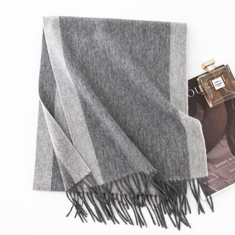 100% Wool Scarf Men Women Thick Double-Sided Twill Weave Winter Warm Wrap In Classic Colors
