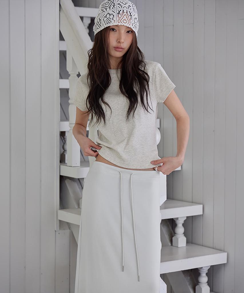 Leondeondada Soft Jersey Maxi Skirt, Greige