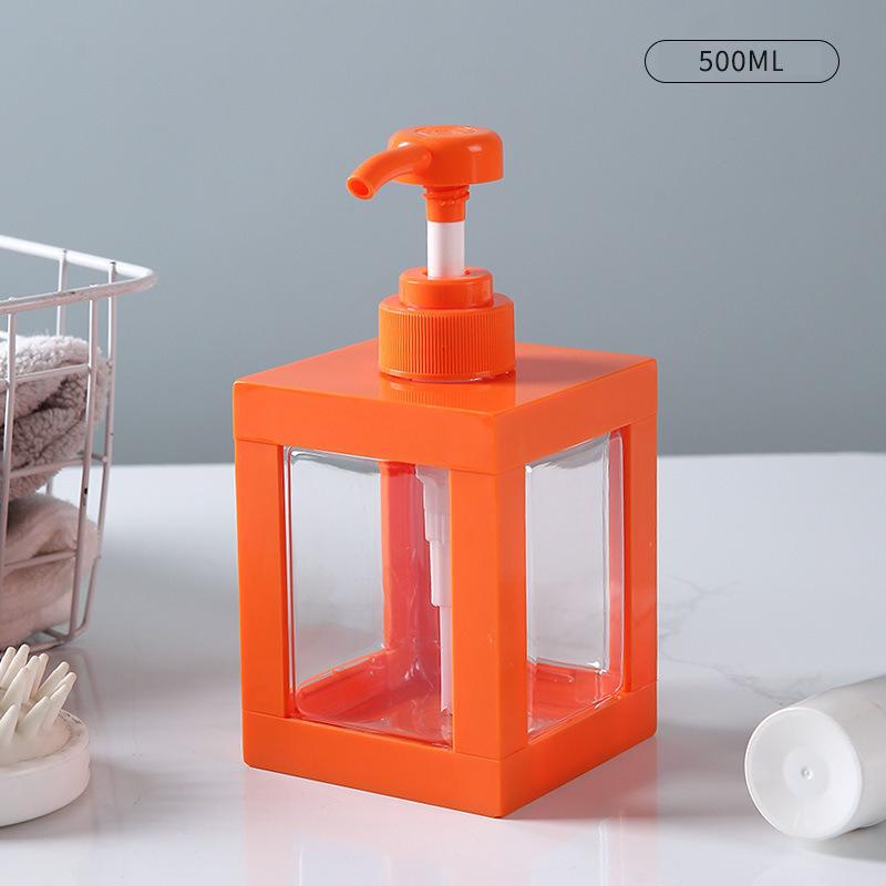 500/1000ML Shower Gel Bottle Large-capacity Lotion Dispensing Bottle Square Empty Pump Shampoo Bottle Dish Soap Container