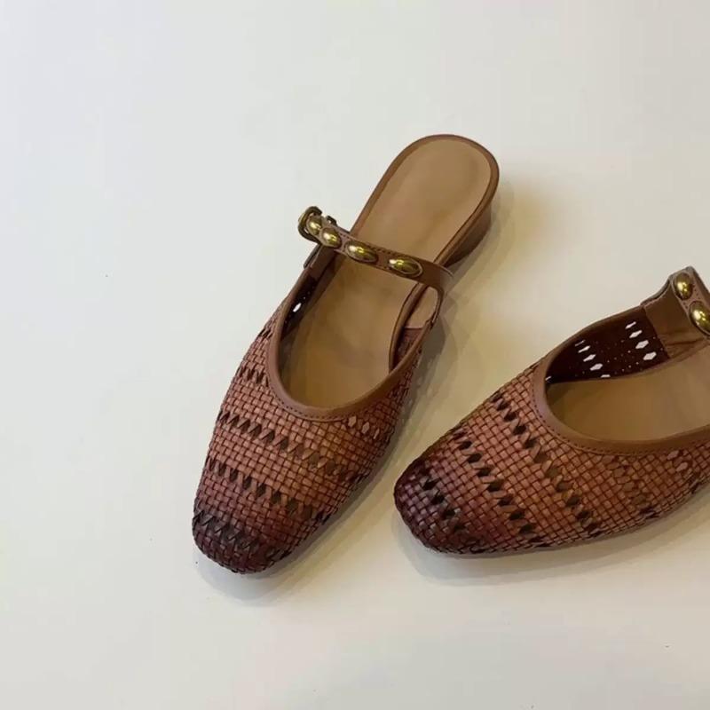 

Овчина~ женские полутапочки для улицы с юбкой, сумкой, прохладные тапочки с перфорацией и дышащие, ленивые туфли-однопедальки 40