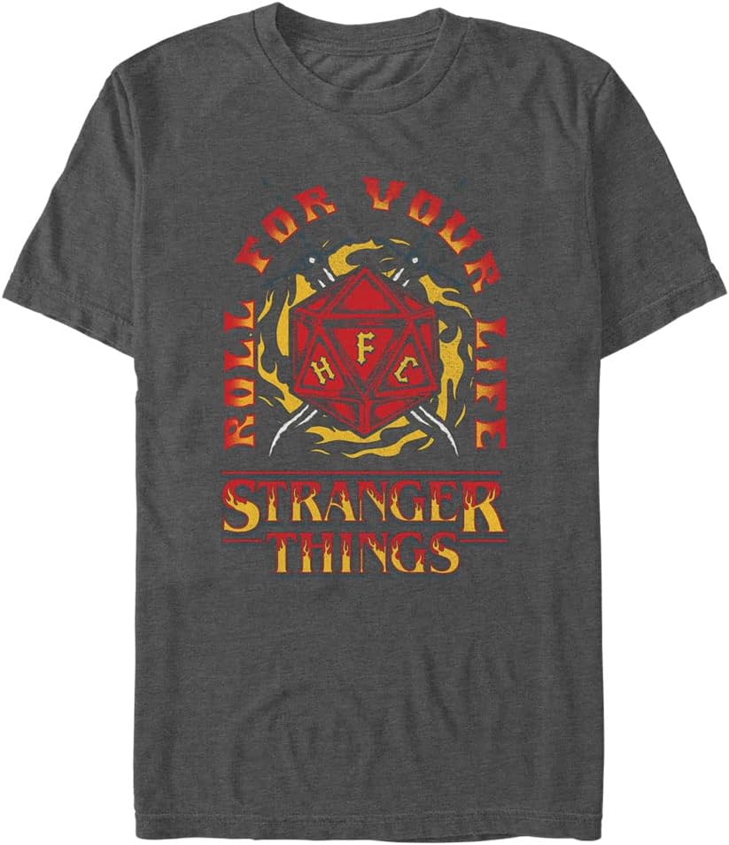 Stranger Things Men s Fire and Dice T-Shirt L