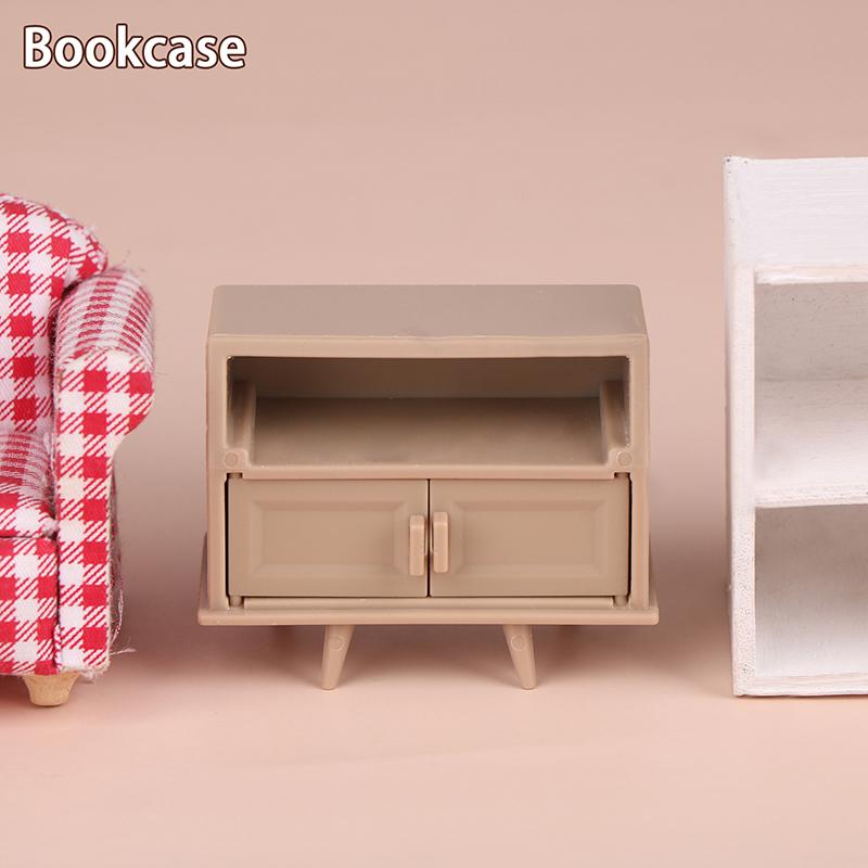 1/12 Dollhouse Shoe Cabinet Bookshelf Floor Lamp Wall Clock Dollhouse Living Room Furniture Decoration Dolls House Accessories
