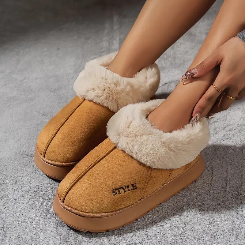 Indoor Winter Fashion Minimalist Home Comfortable Nonslip Warm Soft Thicksoled Coldproof Thickened Plus Velvet Fluffy Slippers Short Boots