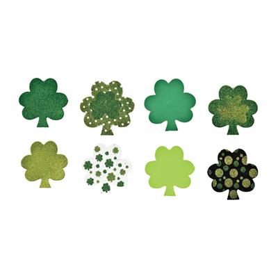 Adesivos Dia de São Patrício Verde Leve Formas de Trevo Bonitos Rezar pela Vinda da Sorte Aparência Glitter Trevo de Folha