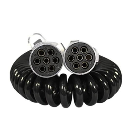 24V 7P N Type Spring Coil Truck Agricultural Vehicle Trailer Connection Cable Plug Socket