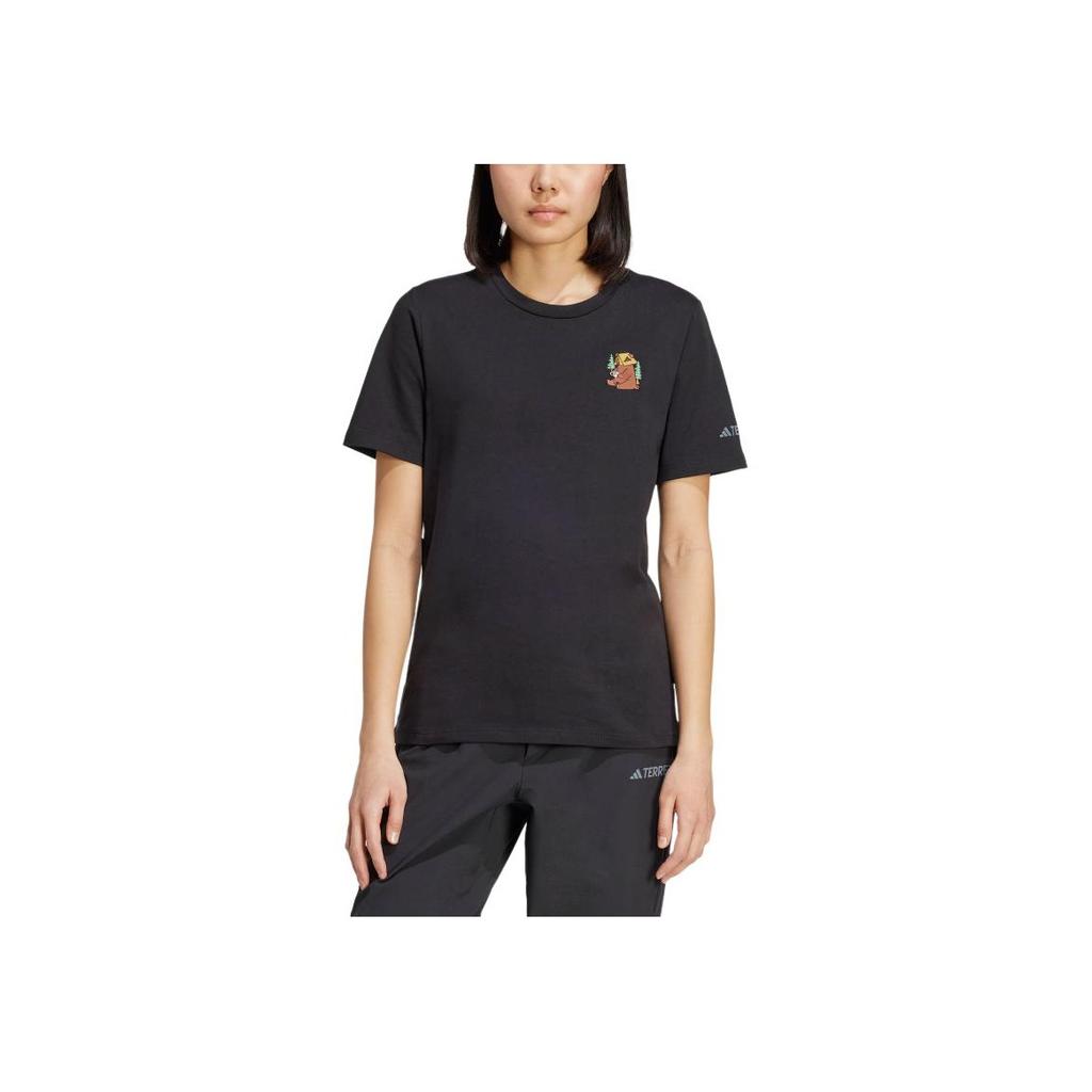 adidas Terrex Polygiene Graphic Crew Neck Sports Short Sleeve T-Shirt Unisex Tops Black KA5149