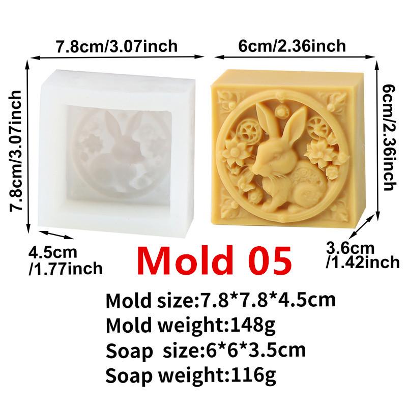 Easter Bunny Silicone Soap Molds DIY Rabbit Family Scented Candle Molds Bar Silicon Home Decor Art Craft Easter Basket Stuffers