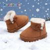 Kids Winter Snow Boots Toddlers Boys Girls Warm Lined Soft Sole Non-Slip Cotton Ankle Age 1-6 Years