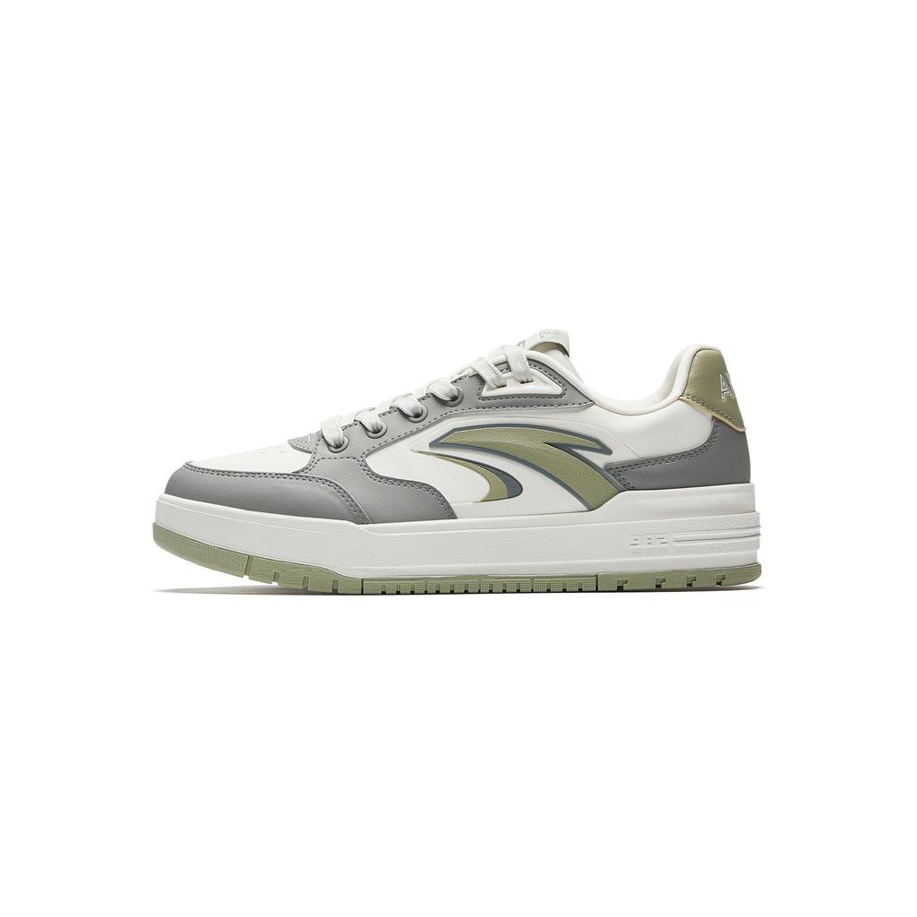 Anta 982 Synthetic Leather Wear resistant And Lightweight Low top Skateboard Shoes Men's White Gray Green 112548066-4