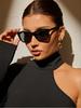 1Pc New Retro Cat-Eye Women's Sunglasses, Uv Protection, Slimming Effect for Large Faces, Trendy, Vacation