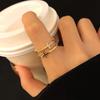 Gold Color Double Cross Flashing Zircon Open Rings for Women Student Korean Index Finger Ring 2022 Fashion Jewelry
