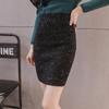 WTEMPO Women's Black Sequin Mini Skirt Summer Bling Club Slim Skirts Stretchy Bodycon Pencil Short Hip Wrap Skirt for Party