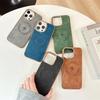 Imitation Schaffell Ahornblätter Magnetisches Kabelloses Laden Für Magsafe Hülle Für iPhone 17 16 15 14 Plus 13 12 11 Pro Max Hülle