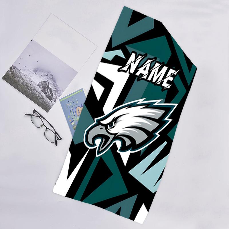 1pc Fashion Cool Eagle Logo1 Beach Towel with Custom Name, Beach/Swimming/Bath/Picnic/Camping Towel, Suitable for Seaside Beaches
